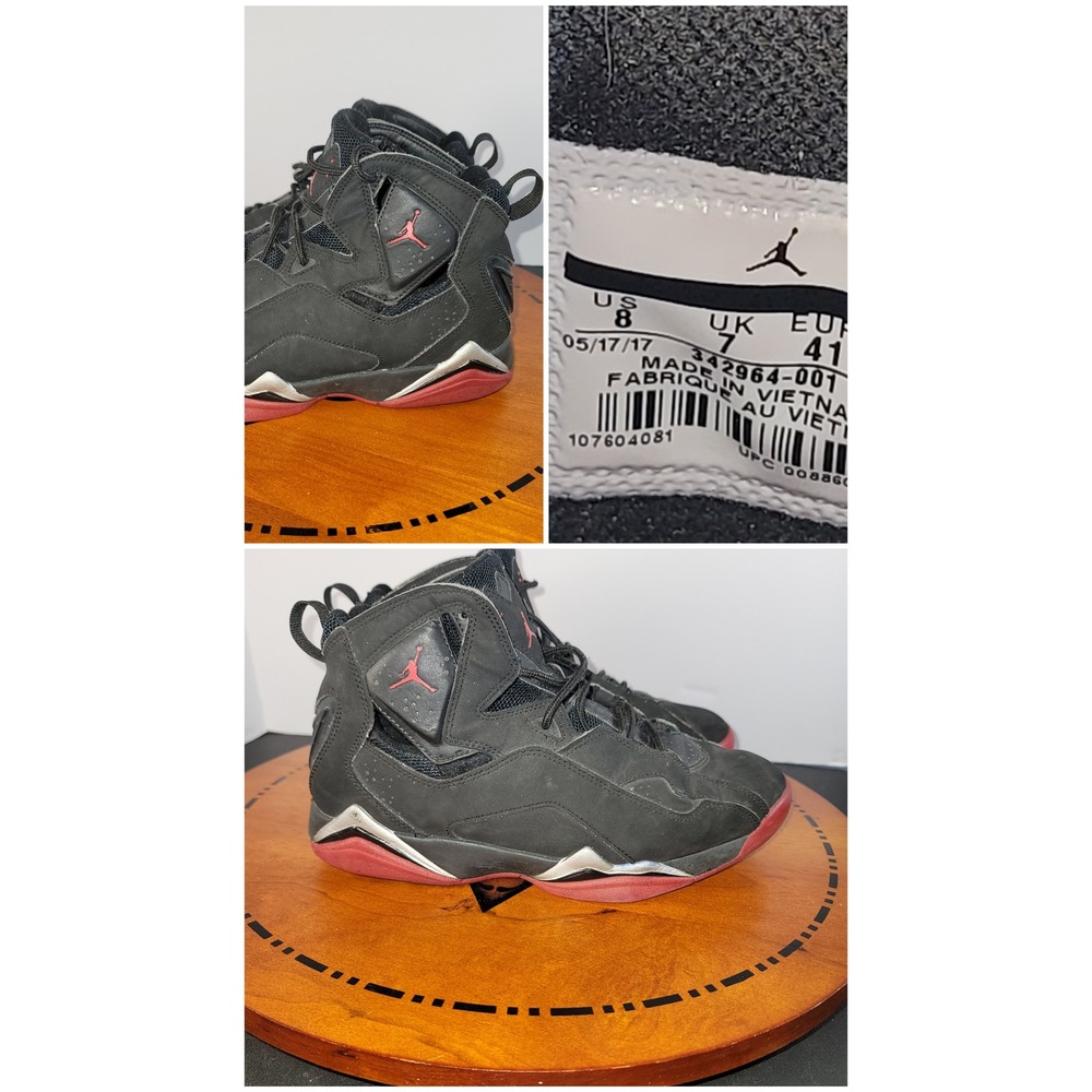 Nike Air Jordan True Flight Black Red Mens Basketball Shoes 342964-001 Size 8